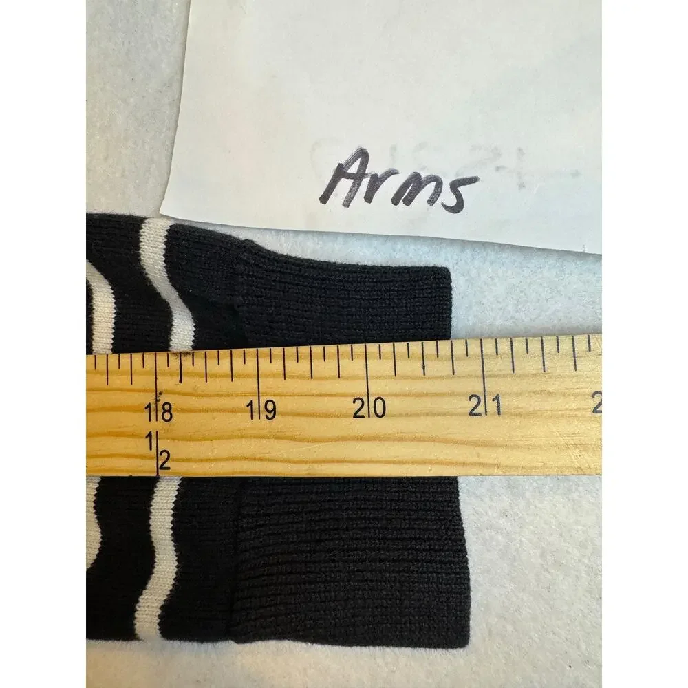 Lauren Ralph Lauren 1x women 100% cotton black white striped turtleneck academia - Picture 6 of 6